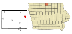 Winnebago County Iowa Incorporated and Unincorporated areas Lake Mills Highlighted